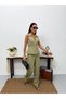 Women's Linen Button Detailed Vest Trousers Jewelry Stylish Two-Piece Set - 5