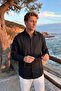 Jora Premium 100% Cotton Linen Regular Fit Black Men's Shirt - 3