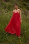 Red Dress with Ruched Collar and Lined Straps 3173 - 3
