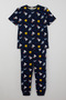 Boys' Pajama Set, Short Sleeve, Space Themed, Astronaut Patterned, Ages 8-12, Navy Blue