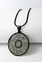 Black Color 3.5 cm Circle Double Sided Four Kul & Inshirah Surahs Written 60 cm Italian Chain 316L Stainless Steel Necklace