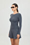Soft Rib Boat Neck Blouse Smoked - 2