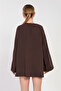 Women's Single Button Long Sleeve Jacket - Bitter Brown - 5