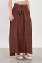 Women's Tie-Waist Shiny Voile Skirt - Bitter Brown - 4