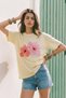 Women's Front Lotus Print T-Shirt - Light Yellow