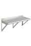 Heavy Duty Stainless Steel Wall Shelf, NSF Certified, Floating Kitchen Organizer with Backsplash & Brackets, Arc Edge, Rust-Resistant, Easy Clean - Silver, 72x12x12 Inch, Arc Edge