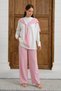Pink Women's Shawl Detailed Tracksuit Set Comfortable Fit Long Sleeve Sweatshirt Wide Leg Sweatpants - 5