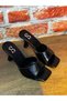 Black Rgan Blunt Toe Evening Dress Women's Heeled Slippers - 4