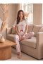 Women's Heartbeat Pattern Striped Cotton Knitted Pajama Set