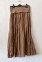 Camel Lined Foldable Fabric Waist Casual Cotton Long Woven Skirt 95 65 - 7
