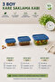 🥗   Set of 3 Square Storage Containers with Lids 0.6L + 1.2L + 2L |   Bpa Free, Storage Container - 2