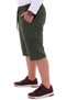 Men's Large Size, Suitable for Weight up to 177 Kilograms, Knee-Length Cargo Pocket Gabardine Capri Khaki - 2
