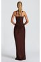 Long Dress with Draped Skirt and Corseted Top - 4