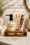 Sara Glass Liquid Soap Dispenser Set with Wooden Stand Bathroom Organizer Toothbrush Holder Modern Glass Bathroom Set - 3
