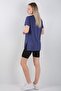Women's Crew Neck Long T-Shirt with Side Slits - 3