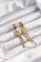 316L Steel Gold Color Italian Chain Clover Model Hoop Earrings - 2
