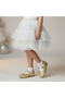 Girl's Ballerina Shoes Gold Sequin Glitter Evening Dress