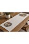Floral Patterned Runner and Set of 2 Throw Pillow Covers – Raschel Fabric Digital Print Decorative Table Runner - 3