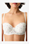 Women Pop Up White Strapless Wired Padded Bra - 3