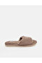Women Brown Textured Fur Slippers