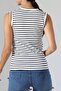 Women's Striped Ottoman Sleeveless Blouse - 8