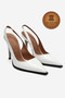 Genuine Leather White Patent Leather Pointed Toe Flat Sole Stiletto High Heel Shoes Vardola - 8