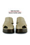 Gwen Mink Genuine Calfskin Asymmetrical Toe Cross-Strapped Thick Platform Heeled Slippers - 3
