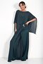 Women's Special Design Triple Set with Chiffon Cape and Gold Accessories - 3
