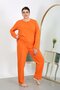 Fashion Line Women's Plus Size Long Sleeve Combed Cotton Pajamas Set Orange 202501 - 6