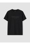 Peak New Season Black Crew Neck Textured Men's T-Shirt - 4