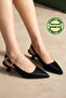 Short - Hazelnut Heeled Women's Shoes 4 cm Skin Black - 5