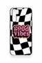 Oppo A91 Compatible Black Good Vibes Patterned Silicone Case - 3