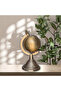 Handcrafted Brass Table Globe with Arabic Script – Antique Finish(H:7.25''W:3.25''Weight:650gram) - 2