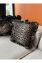 Leopard Series Ruffle Detailed Linen Throw Pillow Cover 45X45 cm Decorative Sofa and Bedroom Pillowcase - 5
