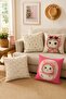Floral Cats Patterned 4-Piece Throw Pillow Cover Set - 2