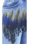 Plus Size Printed Denim Women's Trousers - 4