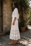 White Color Crochet Lace Bohemian Skirt - 5