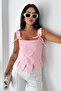 Coastal Muse Women's Tie Detail Crop Bustier Blouse - 4