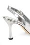Women's Silver Mirror Medium Heeled Pointed Toe Open Back Stylish Evening Dress Stiletto - 5