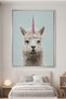 Alpaca Unicorn Kids Wall Art | Portrait Framed Canvas Print | Luxury Modern Decor for Kids Room