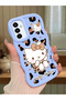 Samsung Galaxy M23 Compatible Case Camera Protector Blue Silicone Couple Phone Case Kitty Pattern