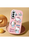 Samsung Galaxy A26 Compatible Case Camera Protector Pink Silicone Couple Phone Case with Kitty Pattern - 2