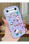 Tecno Pova Slim Compatible Case Camera Protector Blue Silicone Couple Phone Case Kitty Pattern