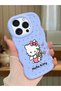 iPhone 14 Pro Max Compatible Case with Camera Protector Blue Silicone Couple Phone Case Kitty Pattern