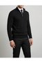 Italian Style Slim Fit Men's Half Turtleneck Zippered Knitwear Sweater Black T13109 - 2