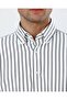 Slim Fit Men's Striped Lycra Tie Collar Shirt Black T20059-01 - 2