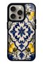 iPhone 15 Pro Royal Lemon Mosaic Design Glossy Phone Case