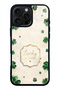 iPhone 16 Pro Max Ivory Lucky Clover Design Glossy Phone Case