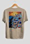 Santorini Greece 2 Beige Oversize Country City Back Printed Unisex T-Shirt 100% Cotton Premium