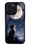 iPhone 14 Pro Max Moon Guardian Kitty Design Glossy Phone Case